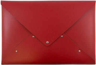 Red Legal Leather Portfolios with Snap