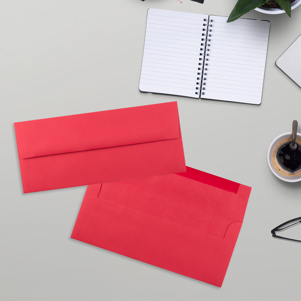 Red 24lb #10 Regular Envelopes (4 1/8 x 9 1/2)