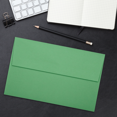 Holiday Green 32lb A10 Invitation Envelopes (6 x 9 1/2) with Peel & Seal