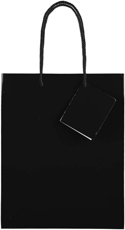 Black Glossy Medium Gift Bags (8 x 10 x 4)