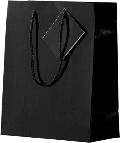 Black Glossy Medium Gift Bags (8 x 10 x 4)