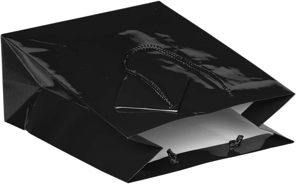 Black Glossy Medium Gift Bags (8 x 10 x 4)