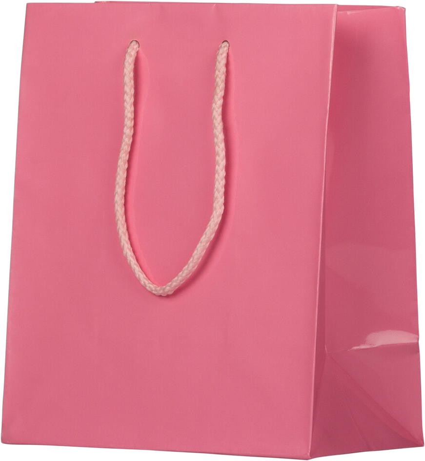 Pink Medium Glossy Gift Bags (8 x 10 x 4)