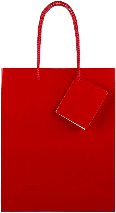 Red Medium Glossy Gift Bags (8 x 10 x 4)
