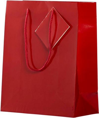 Red Medium Glossy Gift Bags (8 x 10 x 4)