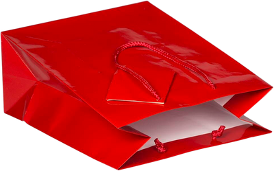 Red Medium Glossy Gift Bags (8 x 10 x 4)