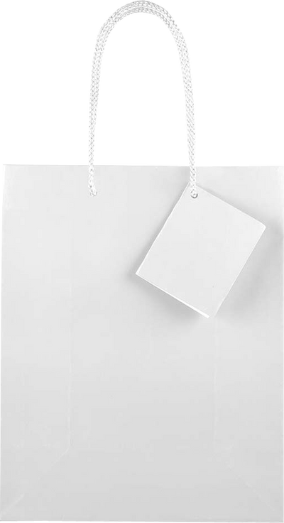 White Medium Glossy Gift Bags (8 x 10 x 4)