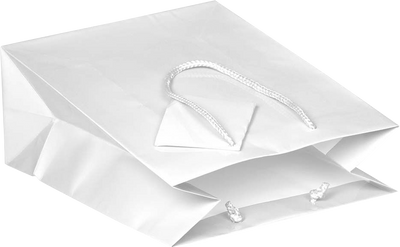 White Medium Glossy Gift Bags (8 x 10 x 4)