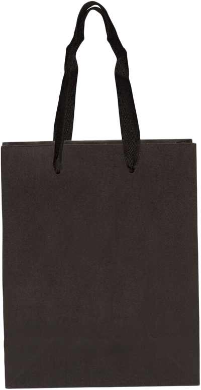 Black Kraft Recycled Medium Matte Heavy Duty Gift Bags (8 x 10 x 4)