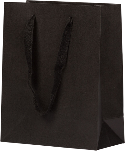 Black Kraft Recycled Medium Matte Heavy Duty Gift Bags (8 x 10 x 4)