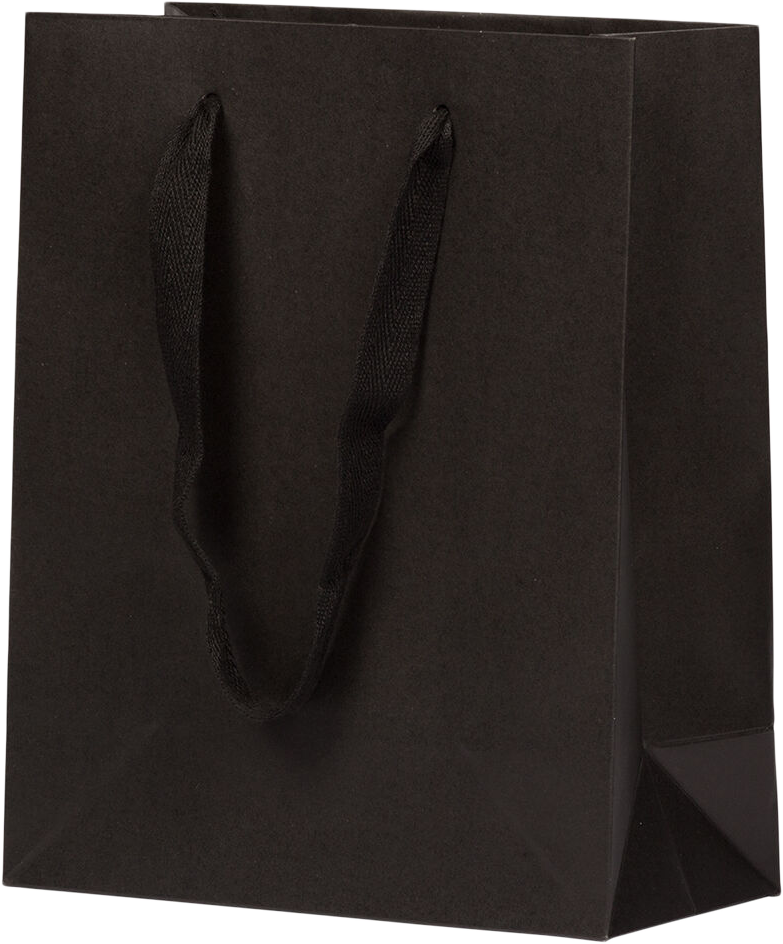 Black Kraft Recycled Medium Matte Heavy Duty Gift Bags (8 x 10 x 4)