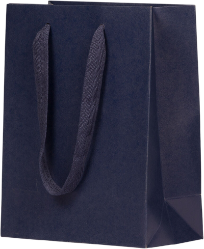 Navy Blue Kraft Recycled Medium Matte Heavy Duty Gift Bags (8 x 10 x 4)