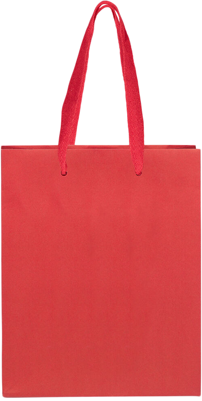 Red Kraft Recycled Medium Matte Heavy Duty Gift Bags (8 x 10 x 4)