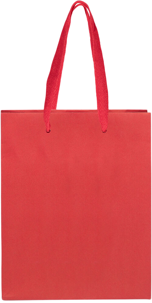 Red Kraft Recycled Medium Matte Heavy Duty Gift Bags (8 x 10 x 4)