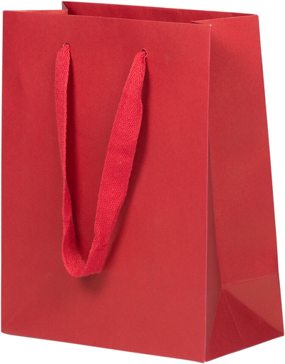 Red Kraft Recycled Medium Matte Heavy Duty Gift Bags (8 x 10 x 4)