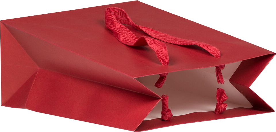 Red Kraft Recycled Medium Matte Heavy Duty Gift Bags (8 x 10 x 4)