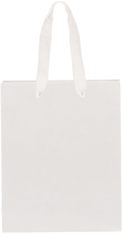 White Kraft Recycled Medium Matte Heavy Duty Gift Bags (8 x 10 x 4)