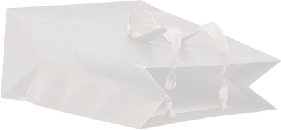 White Kraft Recycled Medium Matte Heavy Duty Gift Bags (8 x 10 x 4)