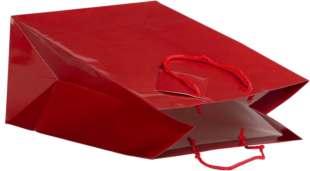 Red Large Glossy Gift Bags (10 x 13 x 5)
