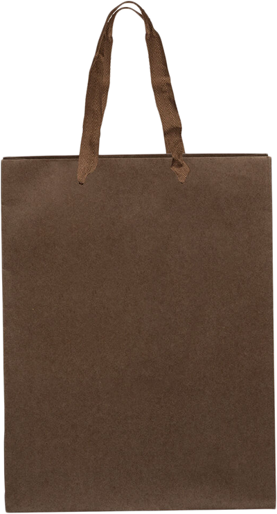 Chocolate Brown Kraft Recycled Large Matte Heavy Duty Gift Bags (10 x 13 x 5)
