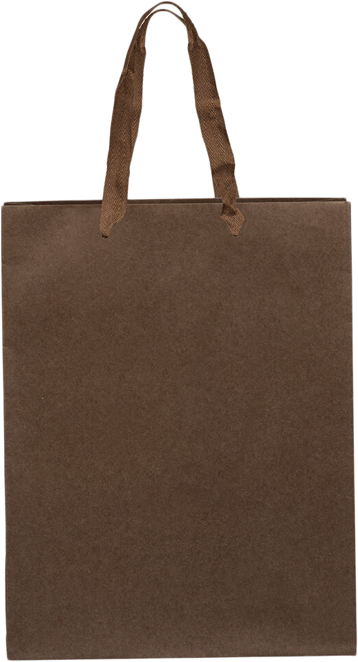 Chocolate Brown Kraft Recycled Large Matte Heavy Duty Gift Bags (10 x 13 x 5)