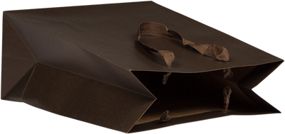 Chocolate Brown Kraft Recycled Large Matte Heavy Duty Gift Bags (10 x 13 x 5)