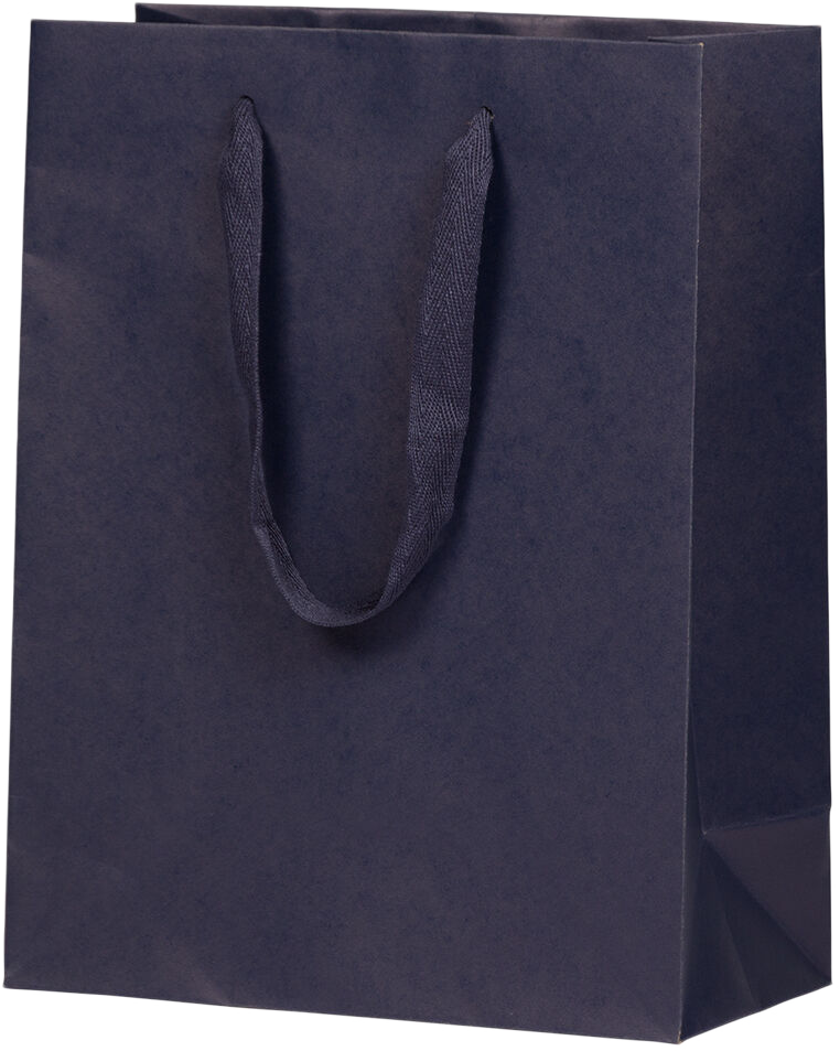 Navy Blue Kraft Recycled Large Matte Heavy Duty Gift Bags (10 x 13 x 5)