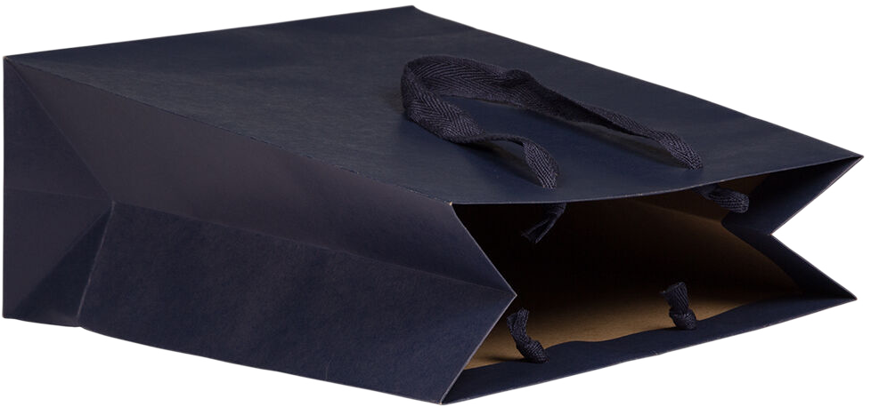 Navy Blue Kraft Recycled Large Matte Heavy Duty Gift Bags (10 x 13 x 5)
