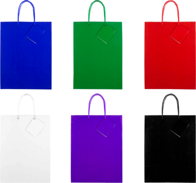 Assorted Large Glossy Gift Bags (10 x 13 x 5) - 6 Pack