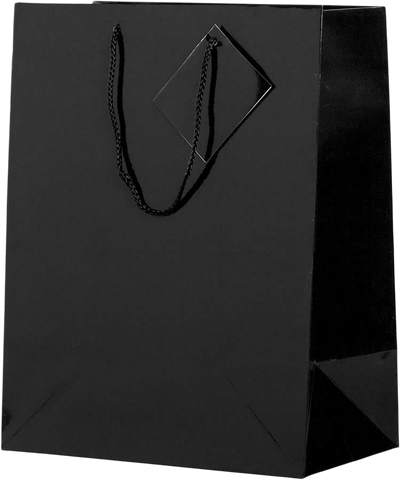 Black Large Glossy Gift Bags (10 x 13 x 5)
