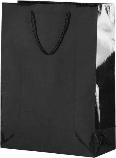 Black X-Large Glossy Gift Bags (12 1/2 x 17 x 6)