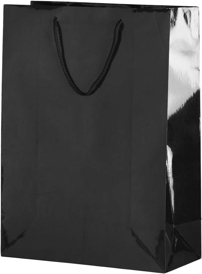 Black X-Large Glossy Gift Bags (12 1/2 x 17 x 6)