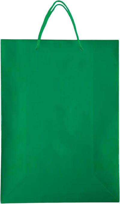 Green X-Large Glossy Gift Bags (12 1/2 x 17 x 6)