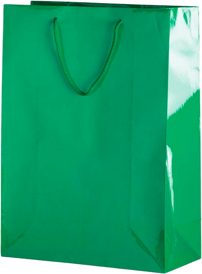Green X-Large Glossy Gift Bags (12 1/2 x 17 x 6)