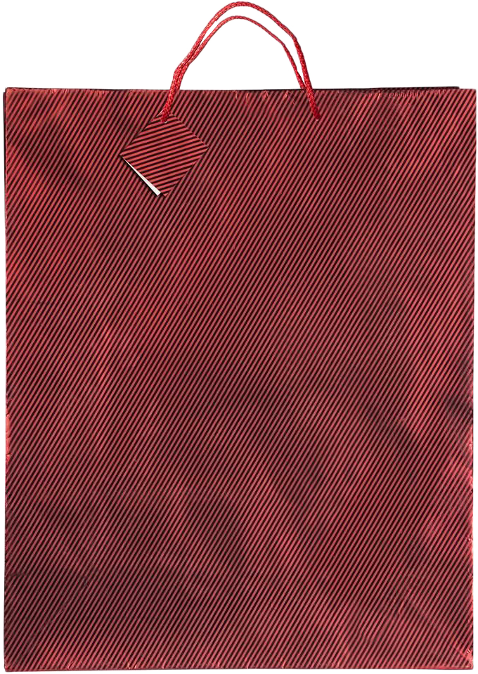 Red Foil XXX-Large Diagonal Pinstripe Gift Bags (17 x 21 x 6 1/4)