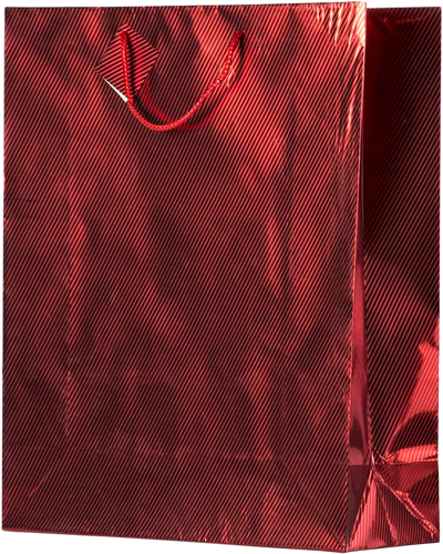 Red Foil XXX-Large Diagonal Pinstripe Gift Bags (17 x 21 x 6 1/4)