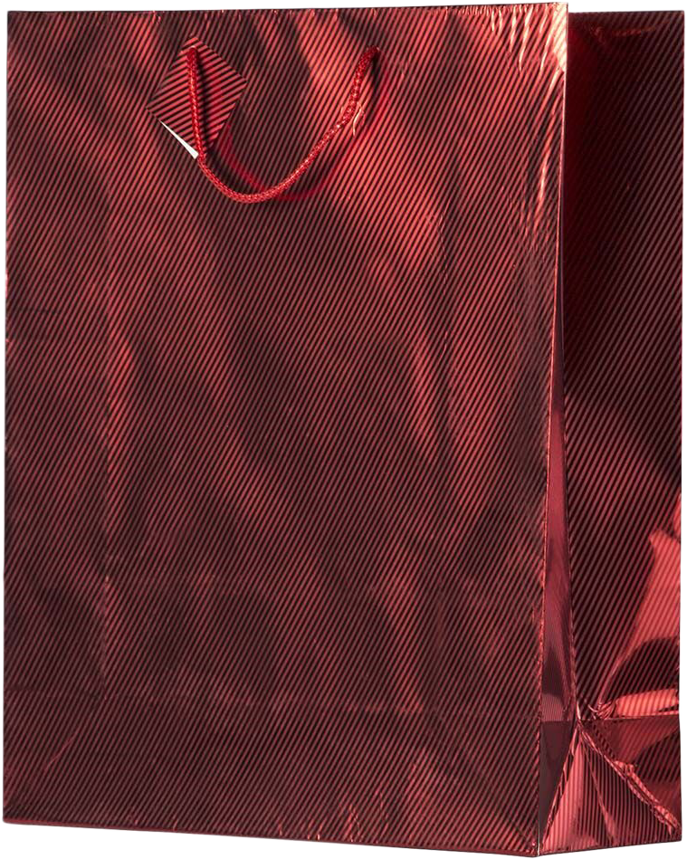 Red Foil XXX-Large Diagonal Pinstripe Gift Bags (17 x 21 x 6 1/4)