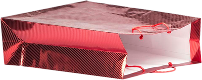 Red Foil XXX-Large Diagonal Pinstripe Gift Bags (17 x 21 x 6 1/4)