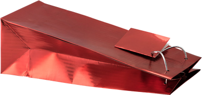 Red Foil Vertical Stripe Wine Bottle Gift Bags (5 x 3 1/2 x 13)
