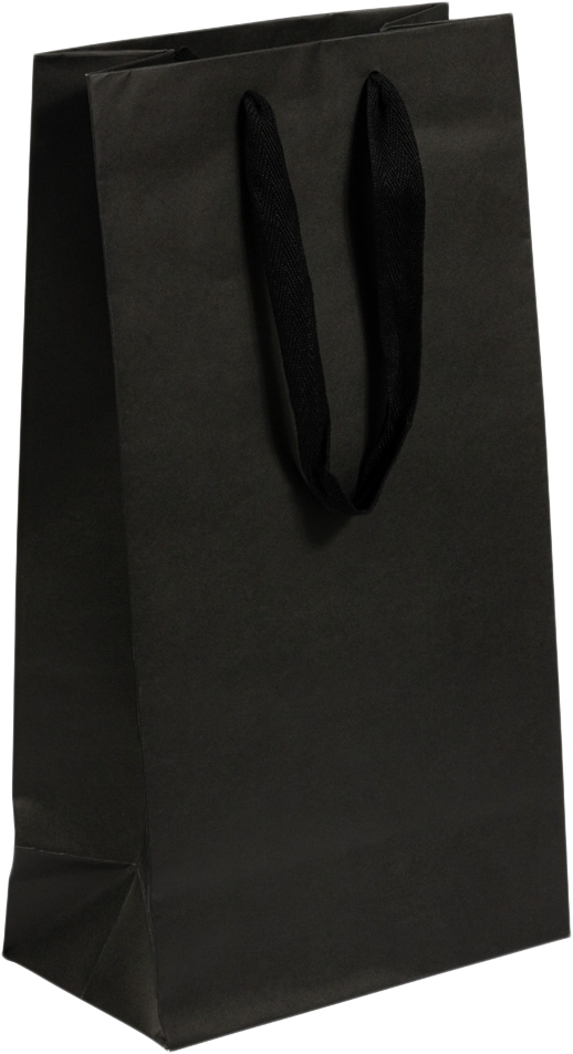 Indo Black Double Wine Bottle Gift Bags (8 1/4 x 4 1/2 x 15) - 2 Bottle Capacity