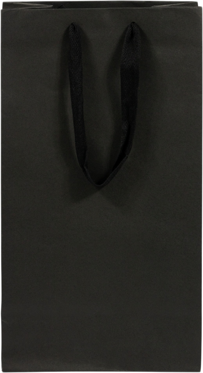 Indo Black Double Wine Bottle Gift Bags (8 1/4 x 4 1/2 x 15) - 2 Bottle Capacity