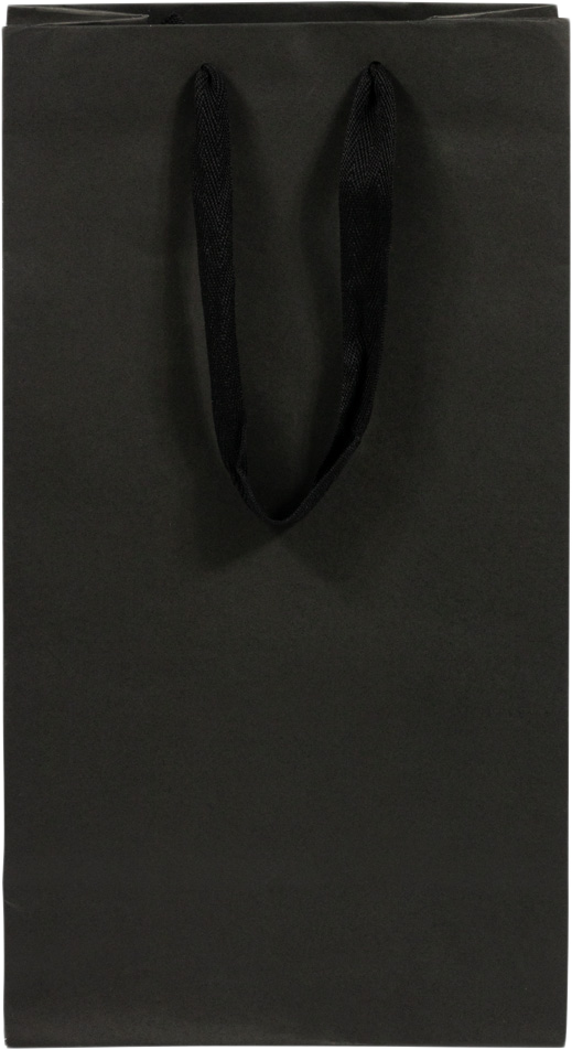 Indo Black Double Wine Bottle Gift Bags (8 1/4 x 4 1/2 x 15) - 2 Bottle Capacity
