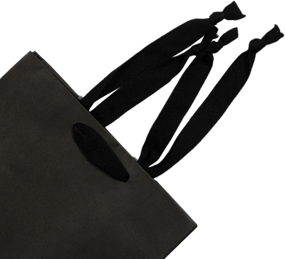 Indo Black Double Wine Bottle Gift Bags (8 1/4 x 4 1/2 x 15) - 2 Bottle Capacity