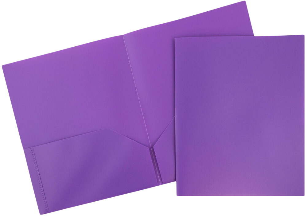 Purple 9 x 12 Plastic Pop Folders