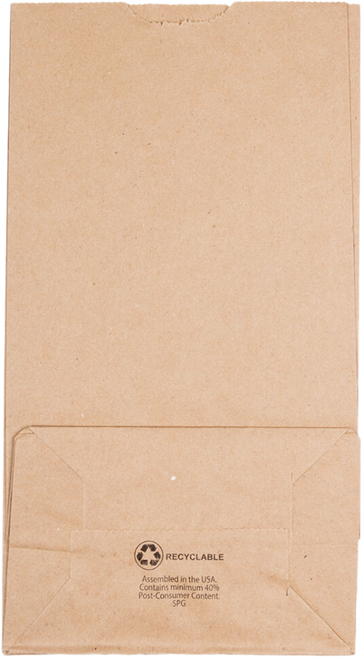 Brown Kraft Paper Lunch Bags - Large - 6 x 11 x 3 1/2 - 25 Pack