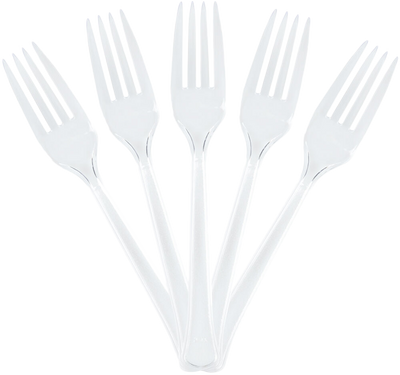 Crystal Clear Plastic Forks - 20 Pack