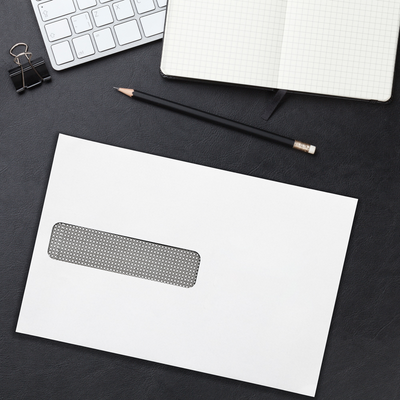 White with Security Tint 24lb 6 x 9 Booklet Window Envelopes