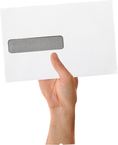 White with Security Tint 24lb 6 x 9 Booklet Window Envelopes