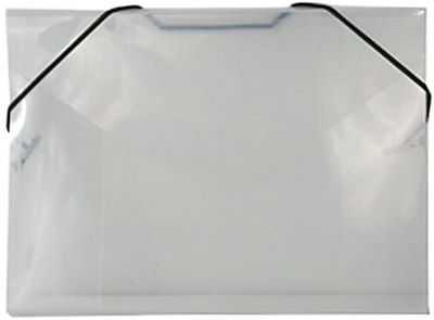 Clear 5 1/2 x 7 1/2 x 3/8 Plastic Portfolios with Elastic