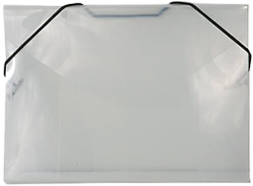 Clear 5 1/2 x 7 1/2 x 3/8 Plastic Portfolios with Elastic